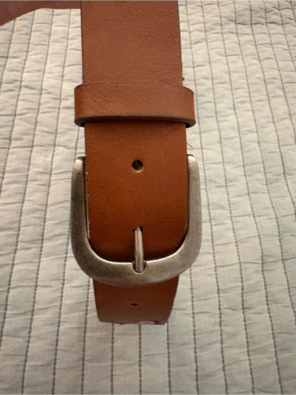 Embroidered Brown Leather Men's Belt with Floral Detail